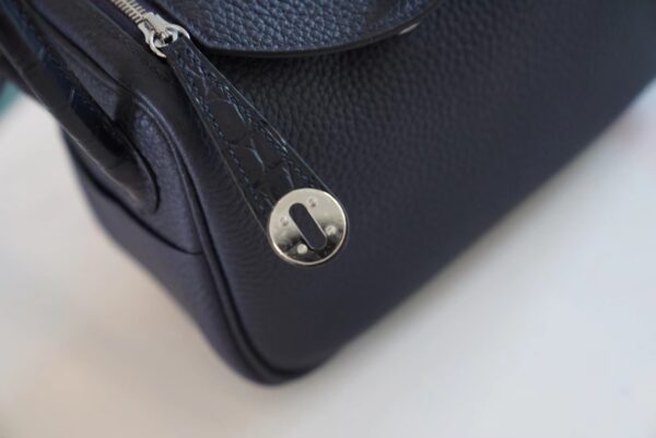 GPCMode Hermes 2Z Blue Nuit Clemence Leather Mini Lindy Touch19CM