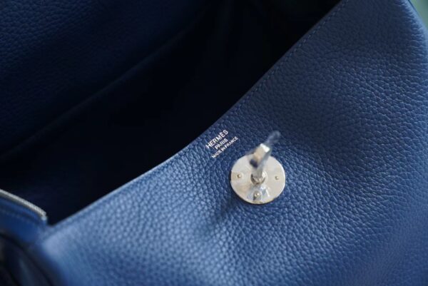 Discount Hermes Lindy 26CM S4 Deep Blue Clemence Leather Silver Hardware