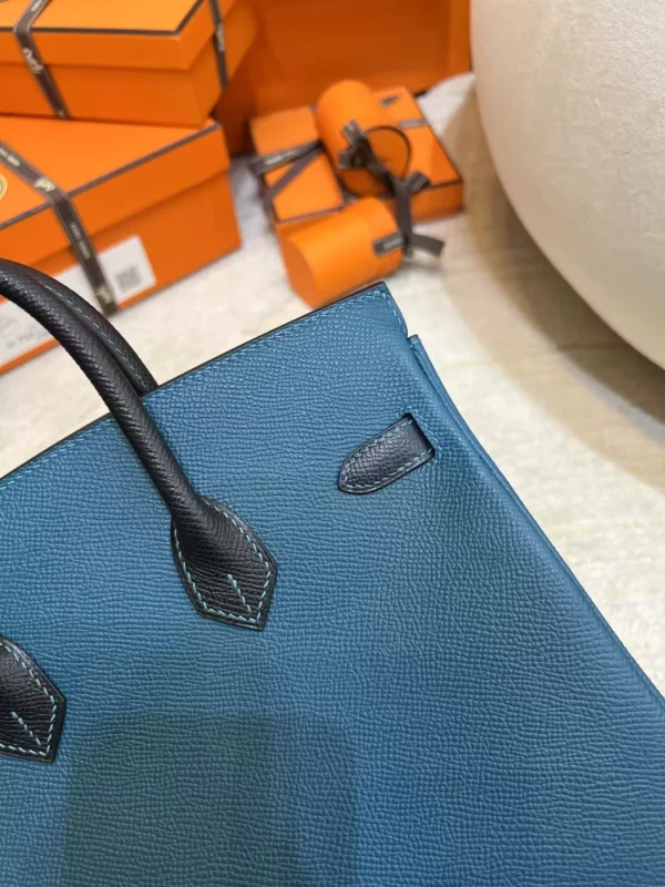 Hermes Epsom Birkin 25CM 7P Blue De Presse/ 2Z Blue Nuit/ 89 Noir Gold Hardware
