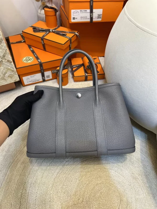 Hermes Garden Party 30CM 8F Etain Negonda Silver Hardware