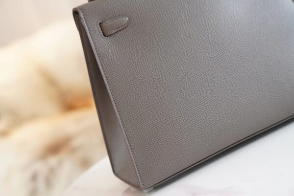 Hermes Handmade Boutique 8F Etain Epsom Leather Kelly 25CM Silver Hardware