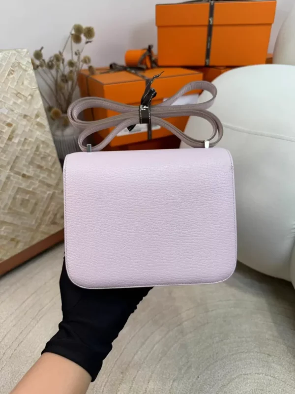 Qatar Doha Chevre Leather Constance 19CM With Mirror 09 Mauve Pale Silver Hardware