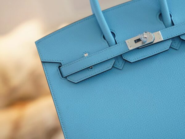 GPCMode Factory Hermes Birkin Sellier 25CM 7N Celeste Epsom Silver Hardware