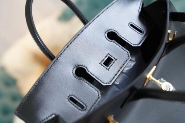 Full Handmade GPCMode Hermes CK88 Black Box Leather Birkin25CM Gold Hardware