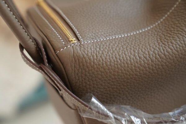 Wholesale GPCMode Hermes Lindy26CM C18 Grey Etoupe Clemence Leather Gold Hardware