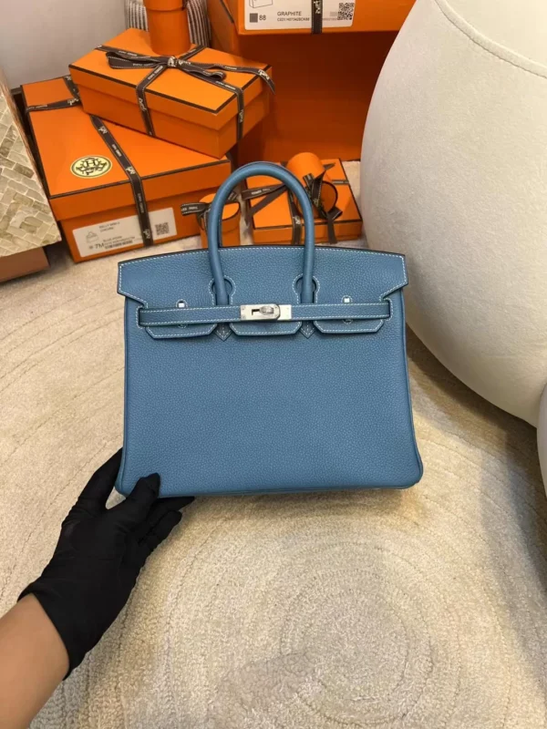 USA Los Angeles 75 Blue Jean Birkin 25CM Togo Leather Silver Hardware