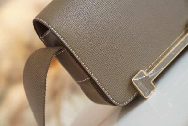 GPCMode Hermes CK18 Etoupe Chevre Leather Geta 20CM Gold Hardware
