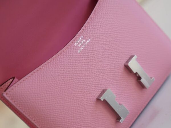 Sale GPCMode Factory Hermes Constance14cm Rose Sakura Epsom Leather Silver Hardware