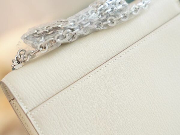 Stock Hermes Verrou Mini C10 Craie Chevre Leather Crossbody Bag Silver Hardware