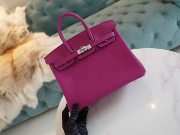 GPCMode Hermes L3 Rose Purple Togo Birkin 25CM Tote Bag Silver Hardware