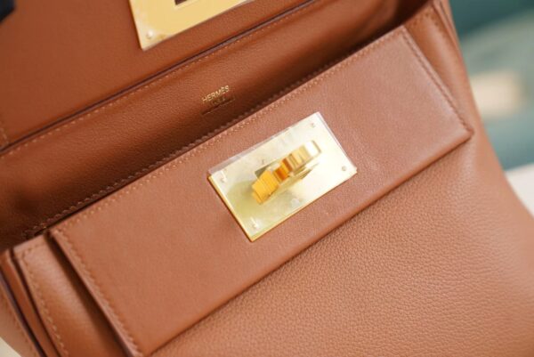 Hermes Boutique Mini Kelly 24/24 CK37 Gold Evercolor Leather Women’s Bag
