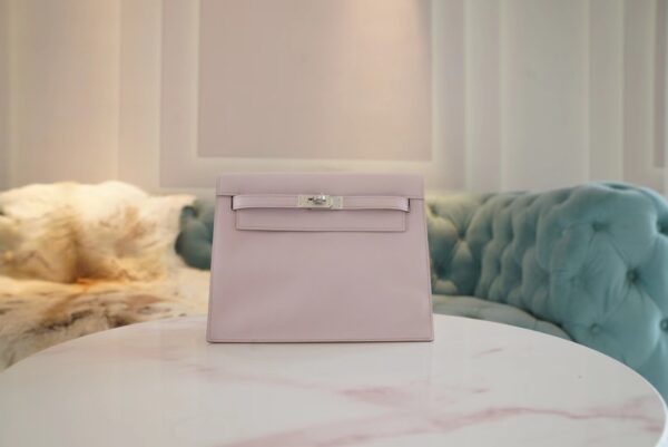 GPCMode Hermes Kelly Danse 22CM 09 Mauve Pale Evercolor Leather Silver Hardware