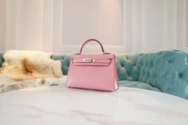 【GPCMode】Hermes 5P Rose Mini Kelly 19CM Epsom Leather Silver Hardware