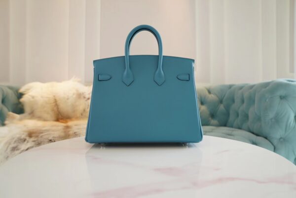 Fashion Hermes Birkin 25CM Epsom 7B Turquoise Silver Hardware