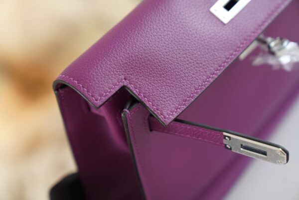Full Handmade Hermes Kelly Danse22CM P9 Anemone Evercolor Leather Silver Hardware