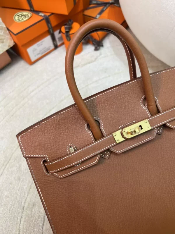 UK London Hermes Madame Leather 37 Gold Birkin Sellier 25CM Gold Hardware