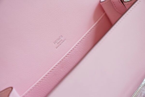 GPCMode Hermes Factory 3Q Rose Sakura Swift Leater Roulis Mini18cm Silver Hardware