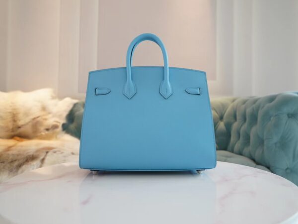 GPCMode Factory Hermes Birkin Sellier 25CM 7N Celeste Epsom Silver Hardware