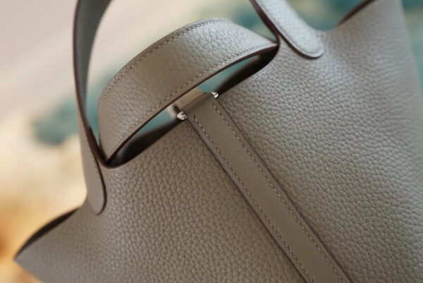 GPCMode Factory Hermes 8F Etain Clemence Leather Picotin18CM Silver Hardware