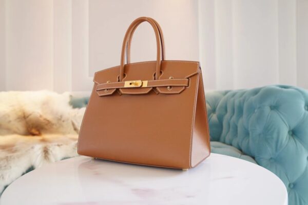 Hand Stitch Hermes Birkin Bag30CM CK37 Gold Epsom Leather Gold Hardware