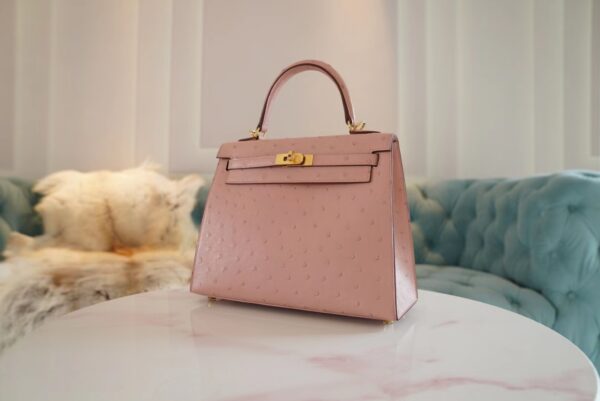 Canada Toronto Hermes Kelly 25CM Ostrich 94 Terre Cuite Gold Hardware