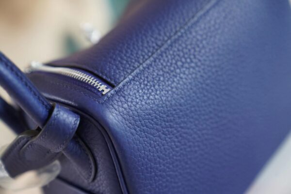 GPCMode Factory Hermes 7K Blue Saphir Clemence Leather Mini Lindy19CM Silver Hardware