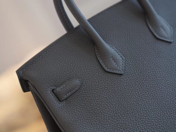 Full Handmade Hermes Birkin 25CM 8F Etain Togo Leather Gold Hardware
