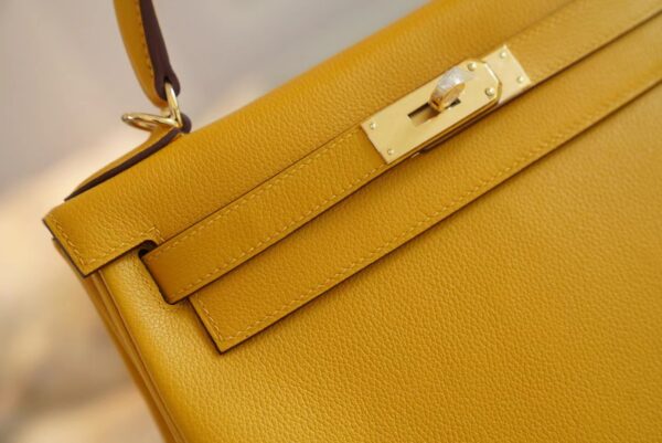New GPCMode Hermes 9D Amber Evercolor Kelly Bag 28CM Gold Hardware
