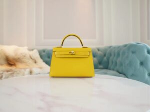 e2692b4a2cd4ff3 GPCMode Hermes 9O Naples Yellow/8L Beton Inner Chevre Leather Mini Kelly19CM