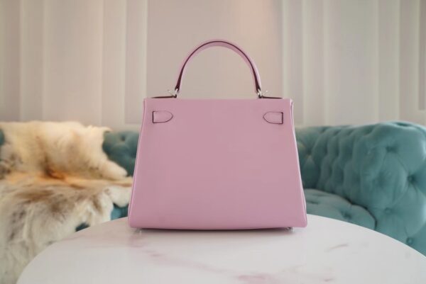 Hermes Boutique Kelly Bag28CM X9 Mauve Sylyestre Swift Leather Silver Hardware