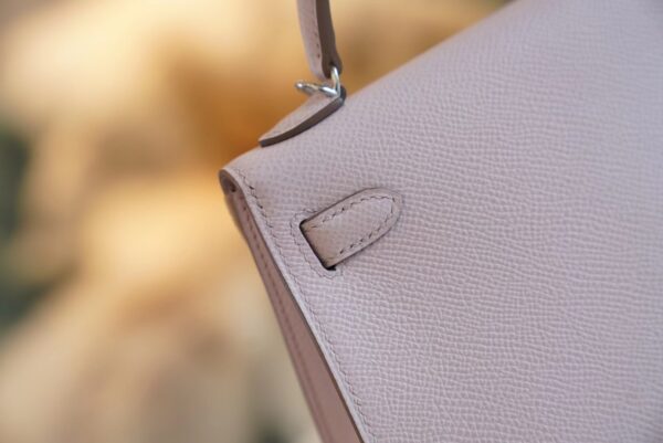 GPCMode Hermes 09 Mauve Pale Epsom Leather Mini Kelly 19CM Silver Hardware