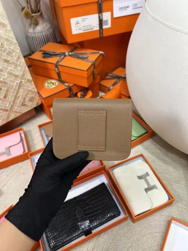 New Arrival Hermes Epsom Leather Constance Slim Wallet 3G Alezan Gold Hardware