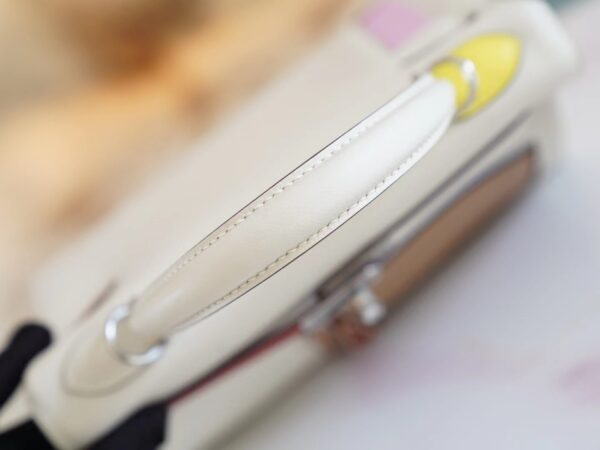 New GPCMode Factory Hermes Kelly25CM Colormatic Craie Swift Leather Silver Hardware