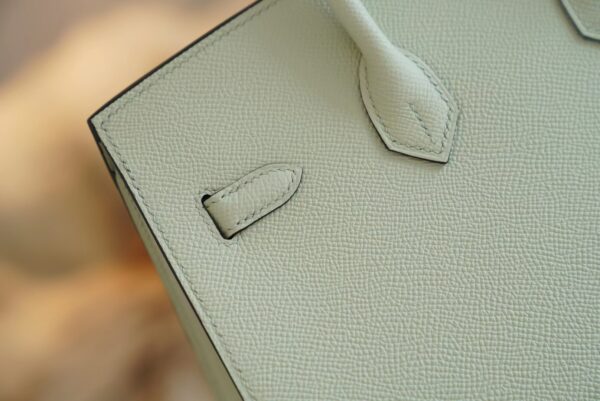 Full Handmade Hermes 0S Vert Fizz Epsom Leather Birkin 25CM Silver Hardware