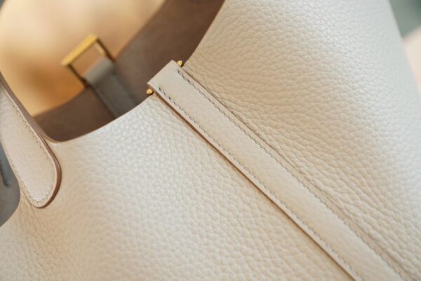 GPCMode Hermes C80 Gris Pearl Clemence Leather Picotin18CM Gold Hardware