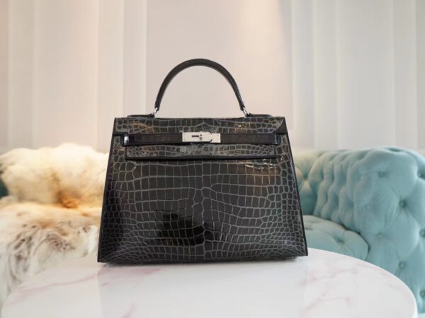 GPCMode Factory Hermes HCP Shiny Porosus Kelly Sellier 32CM CK89 Nior