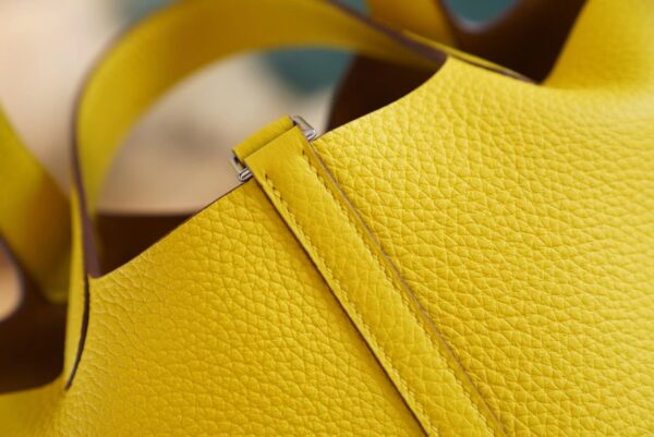New GPCMode Hermes Picotin18CM 9O Naples Yellow Clemence Leather Silver Hardware
