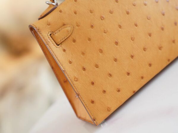 Hermes Boutique Tabac-Camel South Africa KK Ostrich Mini Kelly II 19CM
