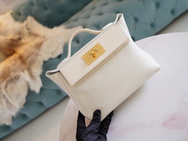 Full Handmade Hermes 01 Blanc & I2 Nata Evercolor Mini Kelly 24/24 Gold Hardware