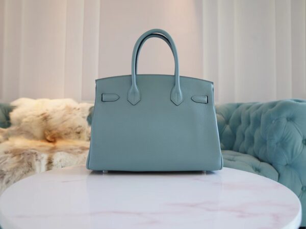 Stock GPCMode Hermes 7G Cile Togo Leather Birkin Bag30CM Silver Hardware