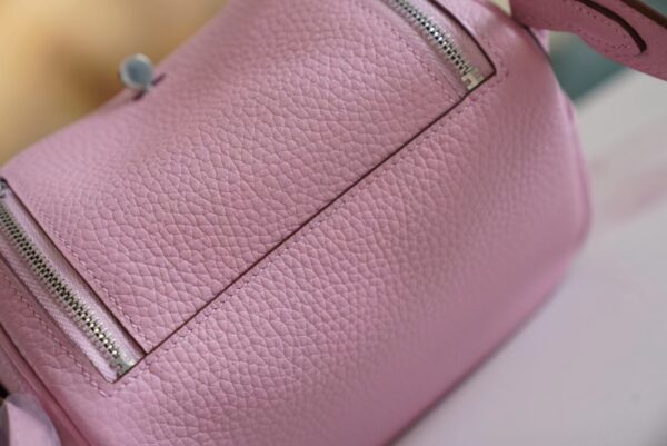 On Sale Hermes Mini Lindy 19CM X9 Mauve Sylyestre Clemence Leather Silver Hardware