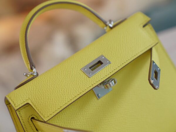 USA Los Angeles Hermes Mini Kelly 19CM Epsom 9R Lime Silver Hardware