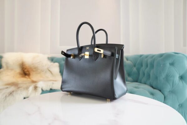 Full Handmade GPCMode Hermes CK88 Black Box Leather Birkin25CM Gold Hardware