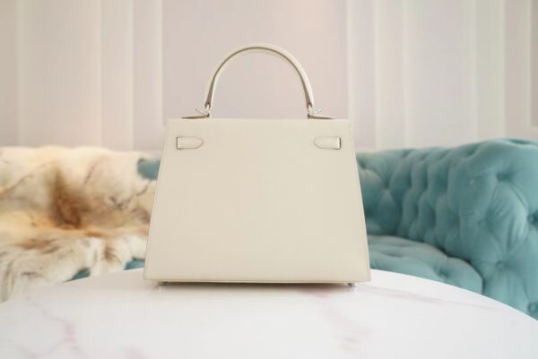 GPCMode Factory Hermes Kelly 25CM C10 Craie Epsom Leather Silver Hardware