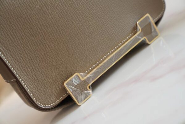 GPCMode Hermes CK18 Etoupe Chevre Leather Geta 20CM Gold Hardware