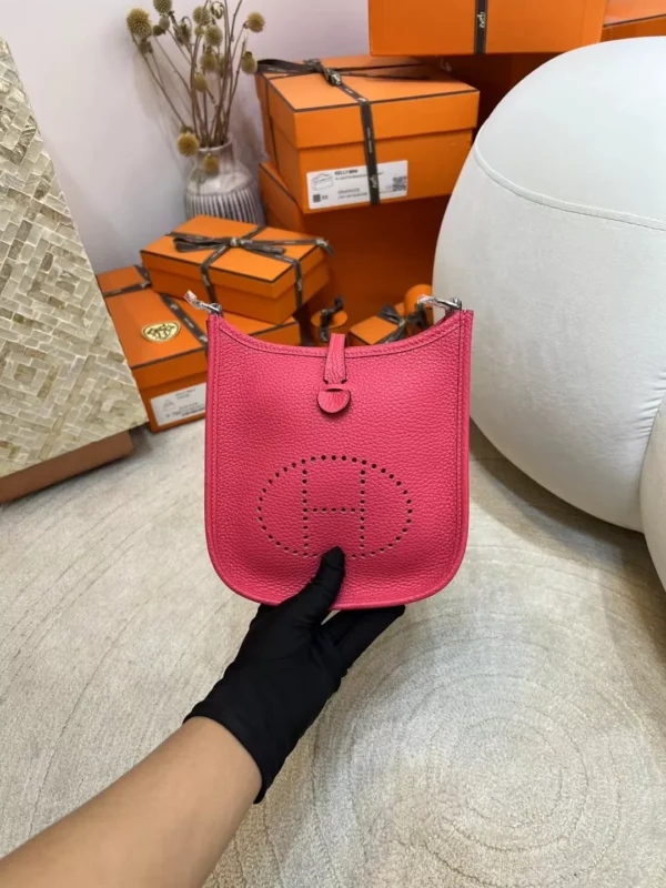 Full Handmade Clemence Leather T5 Rose Jaipur Mini Evelyne 16CM Silver Hardware