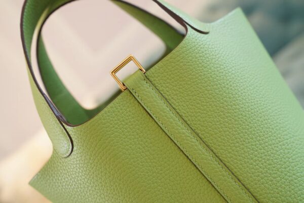 Wholesale GPCMode Hermes Picotin18CM 3I Vert Criquet Clemence Leather Gold Hardware