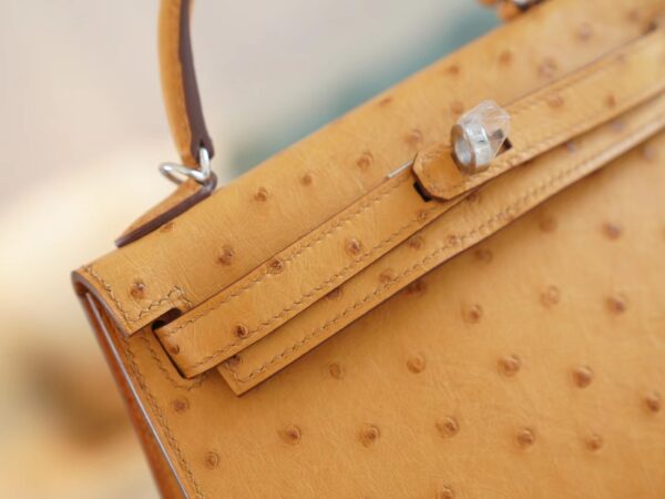 Hermes Boutique Tabac-Camel South Africa KK Ostrich Mini Kelly II 19CM