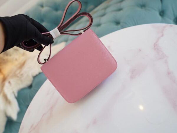 Sale GPCMode Factory Hermes Constance14cm Rose Sakura Epsom Leather Silver Hardware