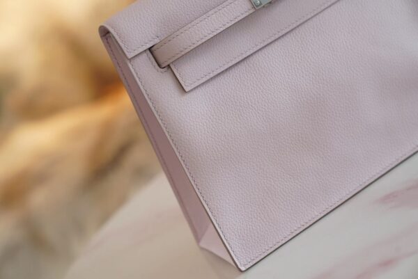 GPCMode Hermes Kelly Danse 22CM 09 Mauve Pale Evercolor Leather Silver Hardware